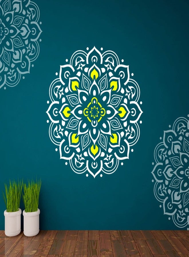 ARandNJ مجموعة قوالب ARandNJ للرسم على الجدران (عبوة واحدة، المقاس: 16 × 24 بوصة) - تصميم ماندالا منقط قابل لإعادة الاستخدام، مناسب للديكورات اليدوية، مناسب للمداخل والمكاتب والأسقف والأرضيات والأعمال الفنية. - Image 4